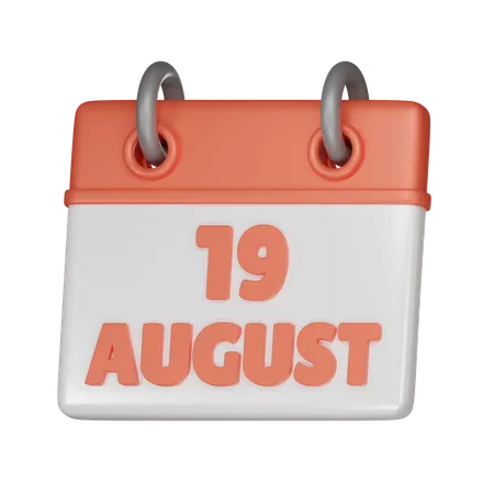 19 August  3D Icon