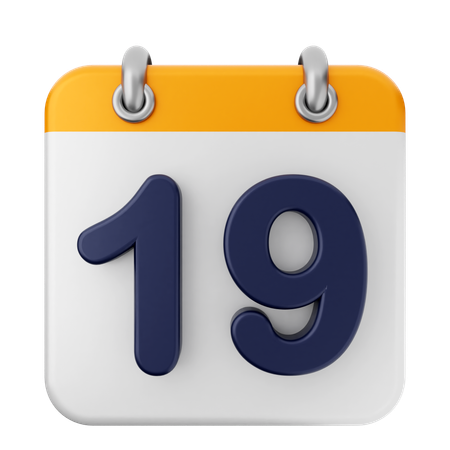 Calendario 19  3D Icon