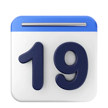 Calendario 19  3D Icon