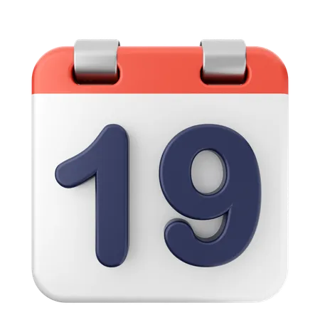 Calendario 19  3D Icon