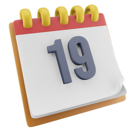 19 Date  3D Icon