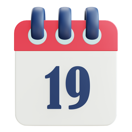 19 Date  3D Icon