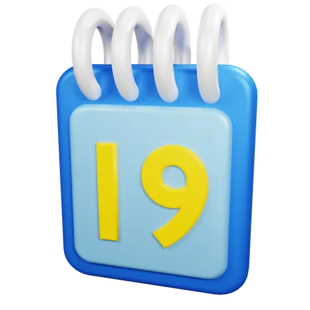 19 Date  3D Icon