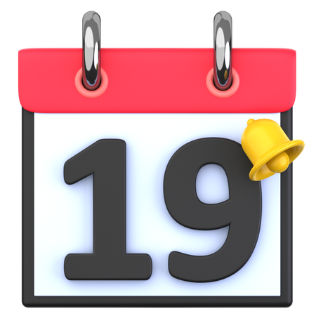 19 Date  3D Icon