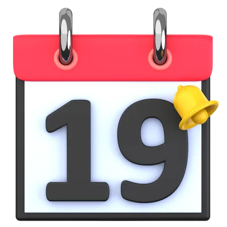 19 Date  3D Icon