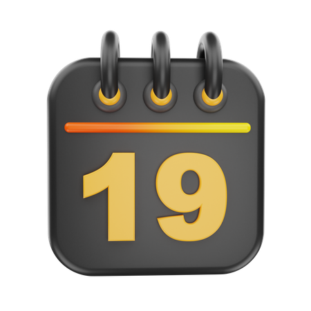 19 Date  3D Icon