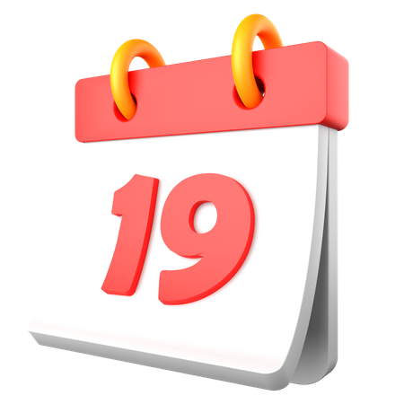 19 Date  3D Icon