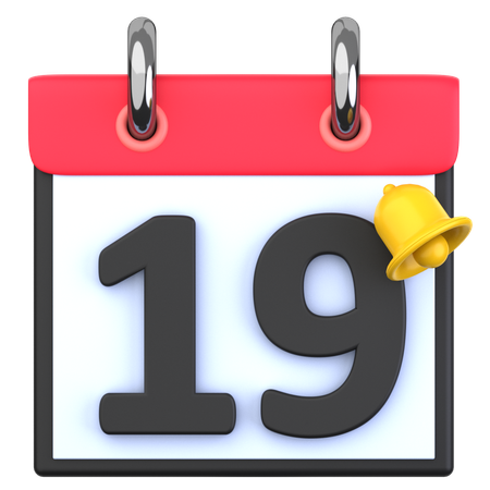 19 Date  3D Icon