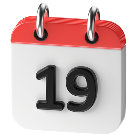 19 Date  3D Icon