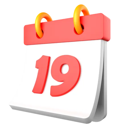 19 Date  3D Icon