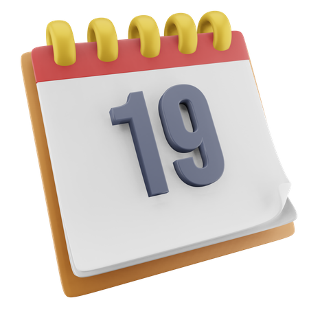 19 Date  3D Icon