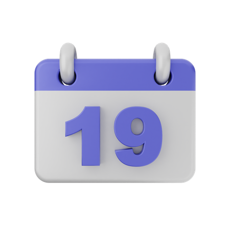 Calendrier de 19 dates  3D Icon