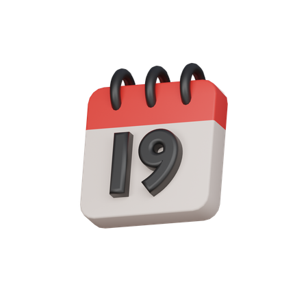 19, décimo nono dia  3D Icon