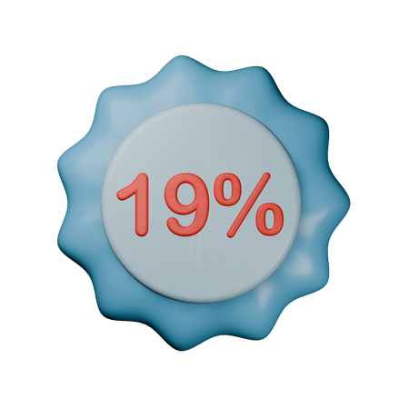 19% Discount Badge  3D Icon