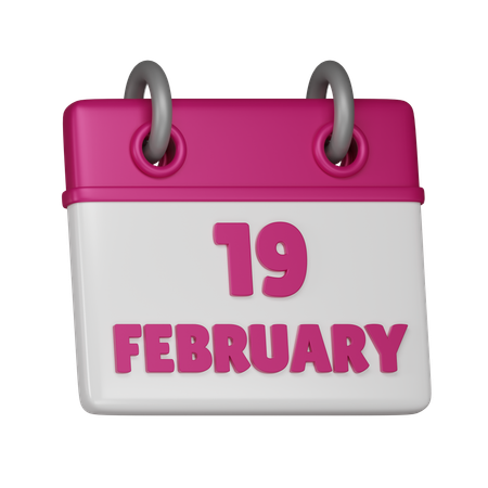 19 February  3D Icon