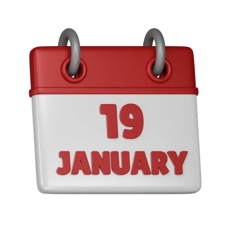 19 January  3D Icon