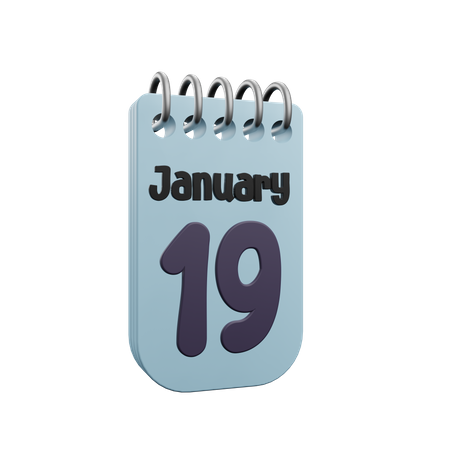 Calendrier du 19 janvier  3D Icon