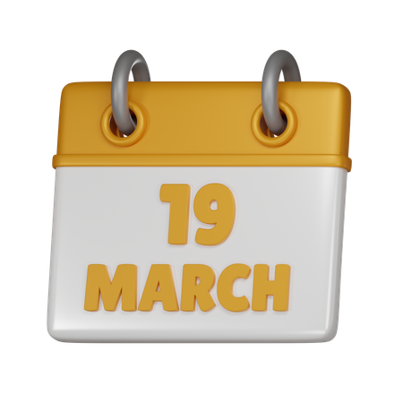19 March  3D Icon