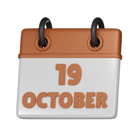 19 October  3D Icon