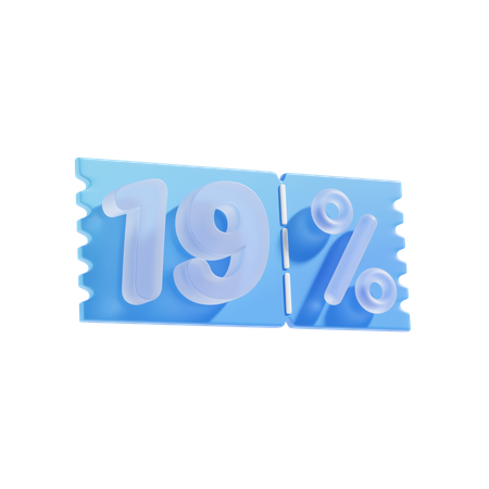 19 Percent  3D Icon