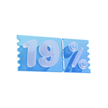 19 Percent Off 3 D Icon Illustratrion 3D Icon