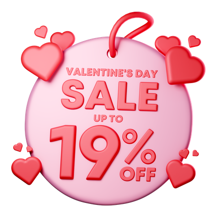 19 Percentage Discount  3D Icon