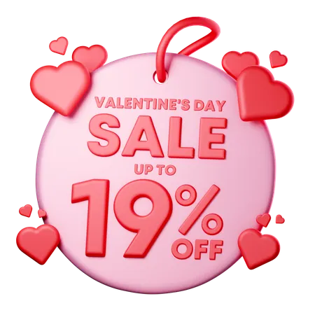 19 Percentage Discount  3D Icon