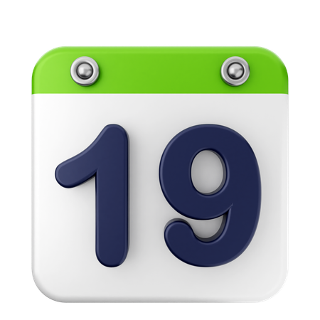 19e calendrier  3D Icon