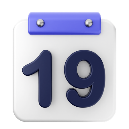 19º calendário  3D Icon