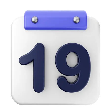 19º calendário  3D Icon