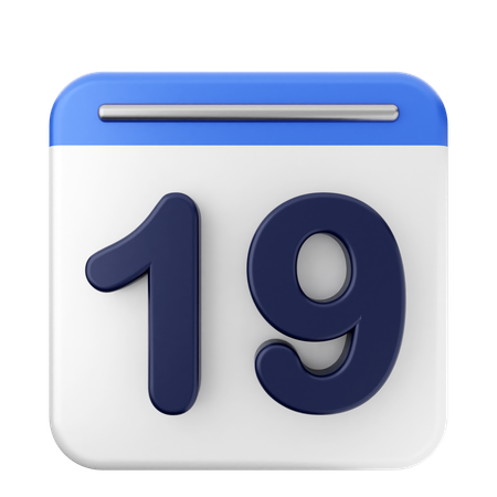 19º calendário  3D Icon