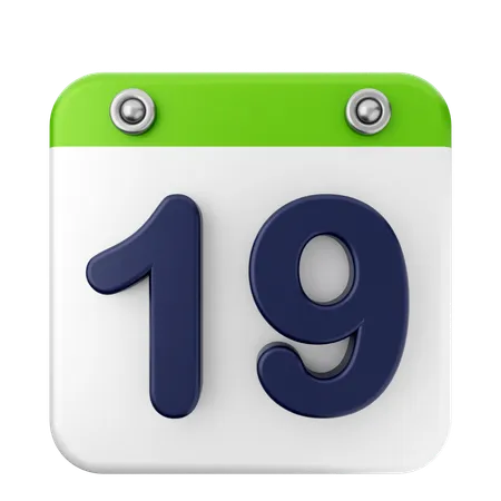 19º calendário  3D Icon