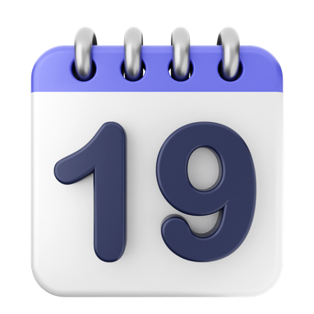 19º calendário  3D Icon