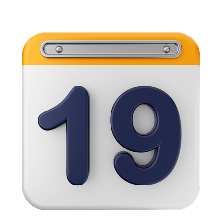 19º calendário  3D Icon