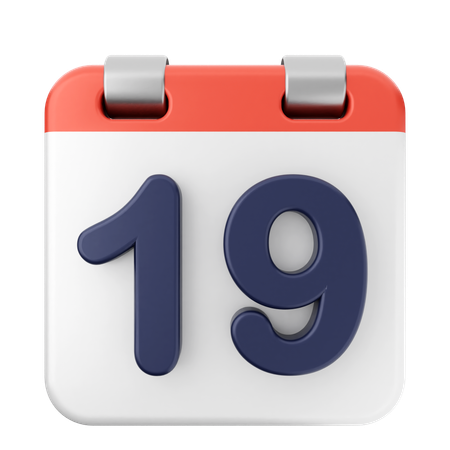 19º calendário  3D Icon