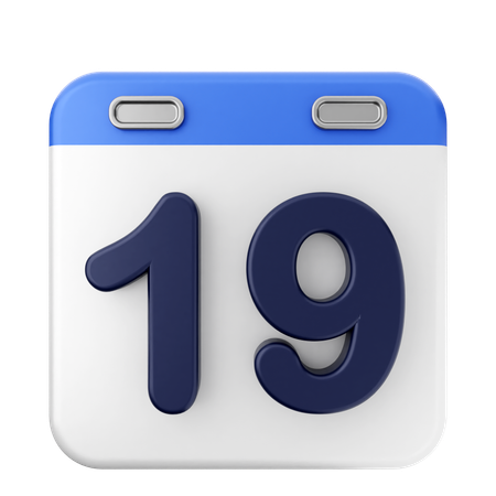 19º calendário  3D Icon