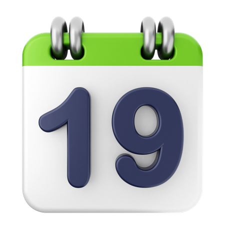 19º calendário  3D Icon