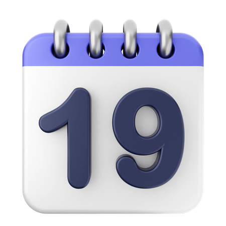 19º calendário  3D Icon