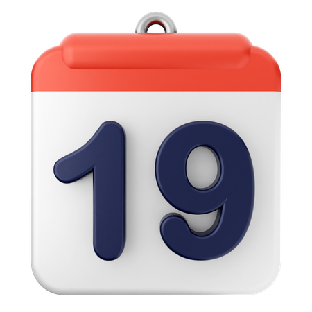 19th Calendar  3D Icon