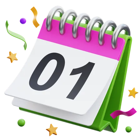 1er calendario  3D Icon