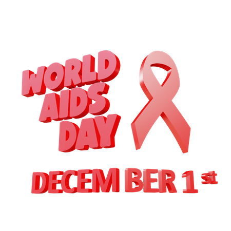 1er décembre journée du sida  3D Illustration