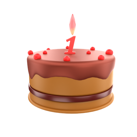 Primer pastel de cumpleaños  3D Icon