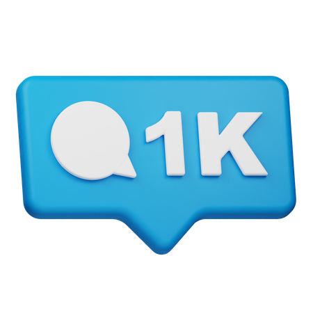 Notificação de 1k comentários  3D Icon