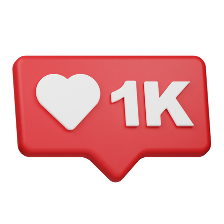 Notificação de 1k curtidas  3D Icon