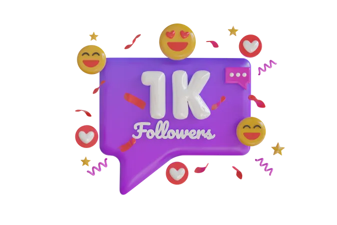1k Followers  3D Icon