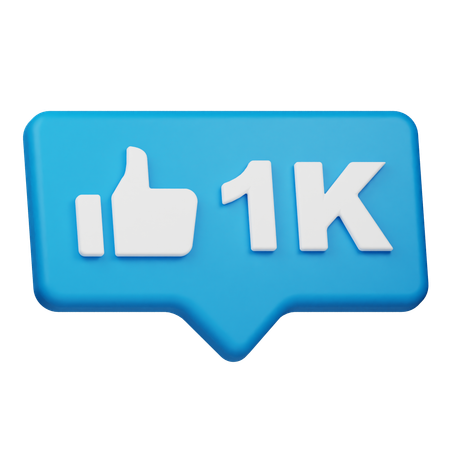 1K Likes  3D Icon