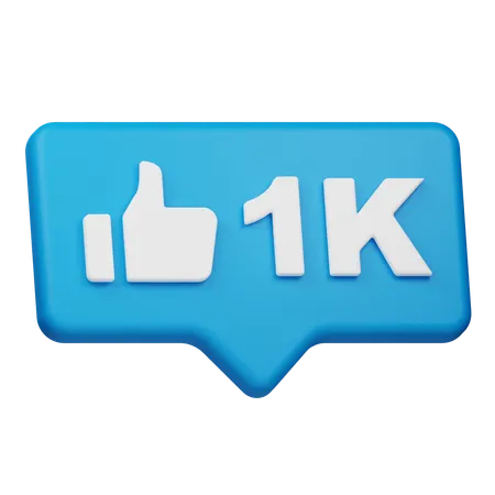 1K Likes  3D Icon