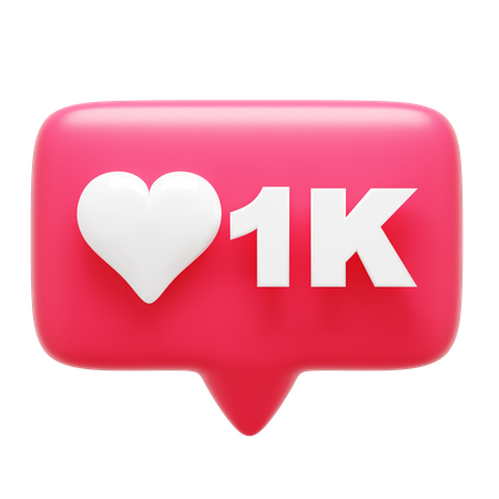 1K Notification  3D Icon