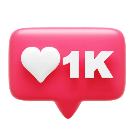 1K Notification  3D Icon