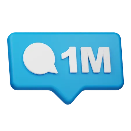 1M Comment Notification  3D Icon